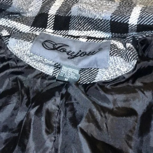 Women’s JouJou Plaid Pea Coat Jacket-size M - Picture 11 of 16